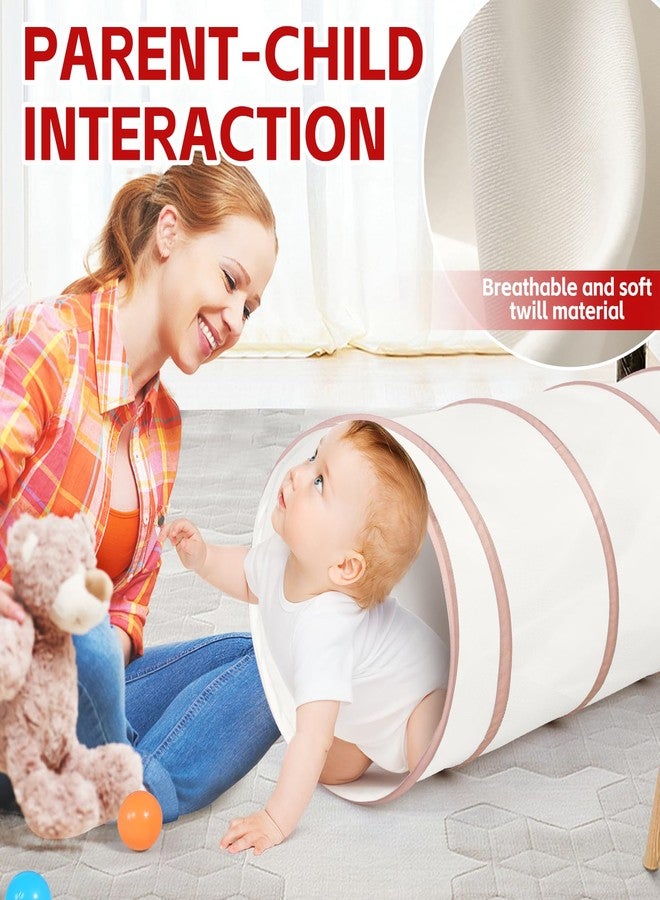 Moncoland Kids Play Tunnel Tent for Toddlers, Pop Up Crawl Tunnel Toy for Baby or Pet with Neutral Color, Collapsible Gift for Boy and Girl Play Tunnel Indoor and Outdoor Game (Beige Tunnel) - Image 2